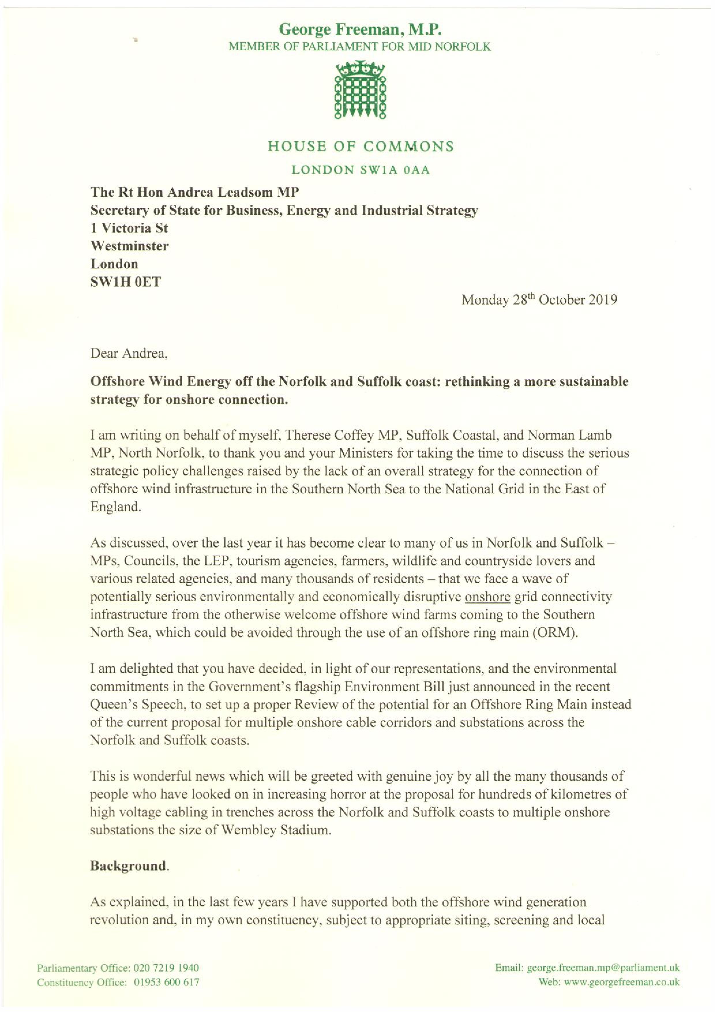 BEIS Letter Suffolk Norfolk Energy 1.