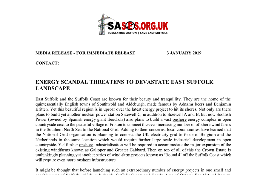 SASES Press release Project Bawdsey.